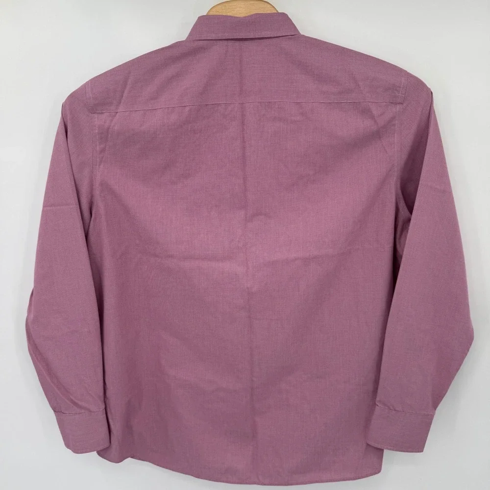 UNTUCKit Button Down Mens XXL Pink Wrinkle Free Micro Check Long Sleeve Shirt